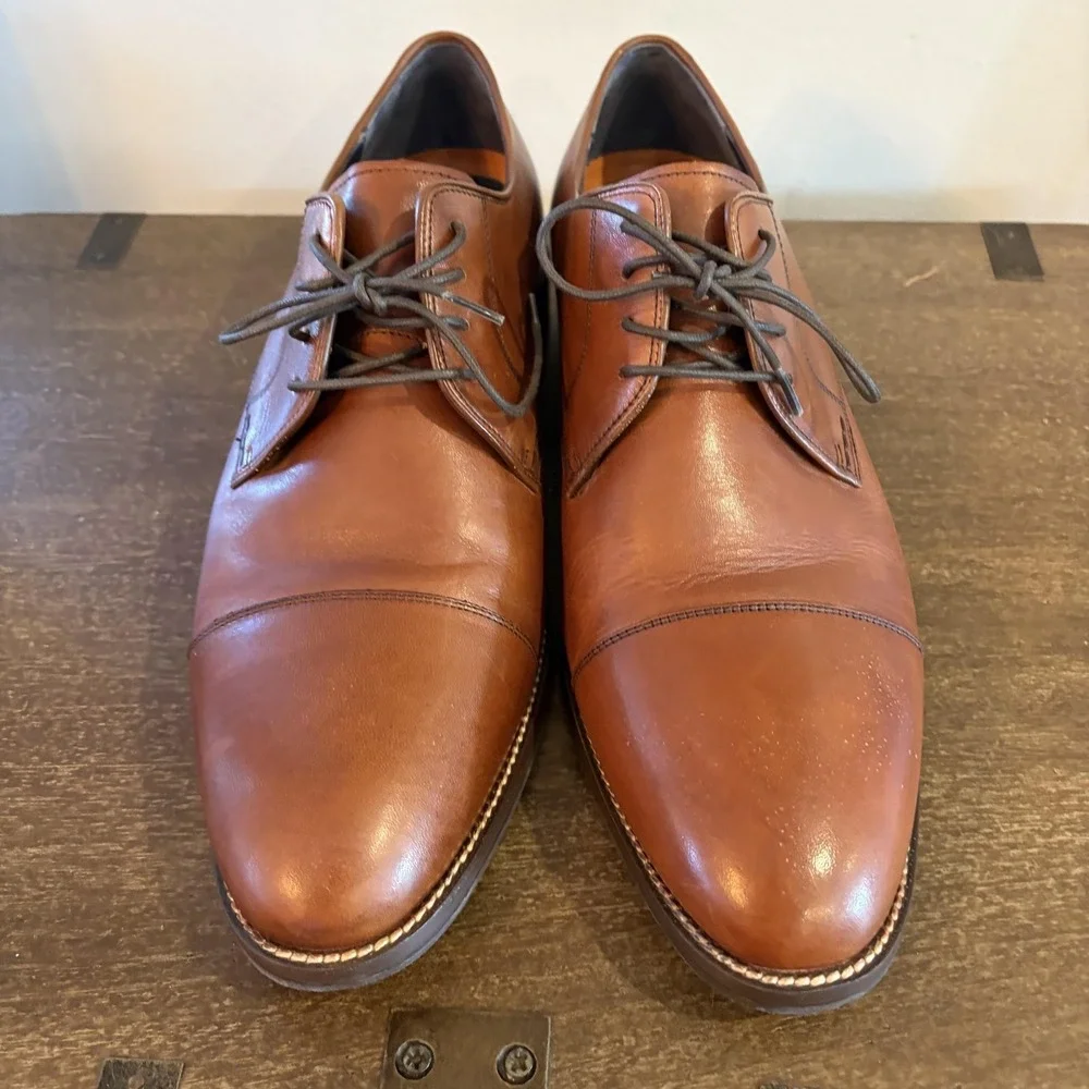 Cole Haan Shoes Mens Size 10.5 W Brown Leather Cap Toe Derby Dress Formal